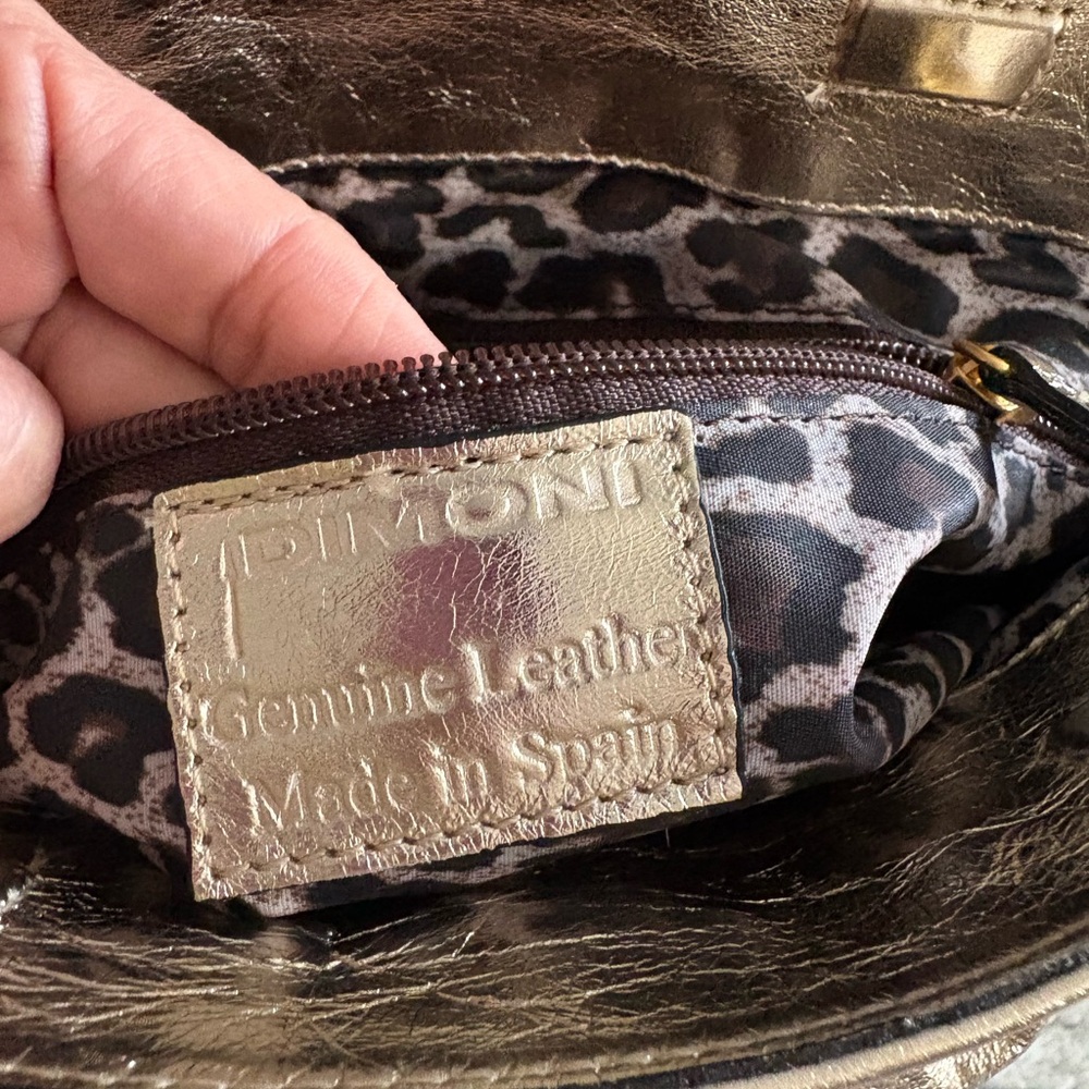 DIMONI Spain Metallic Gold Leather Women’s Clutch  Bag NWT